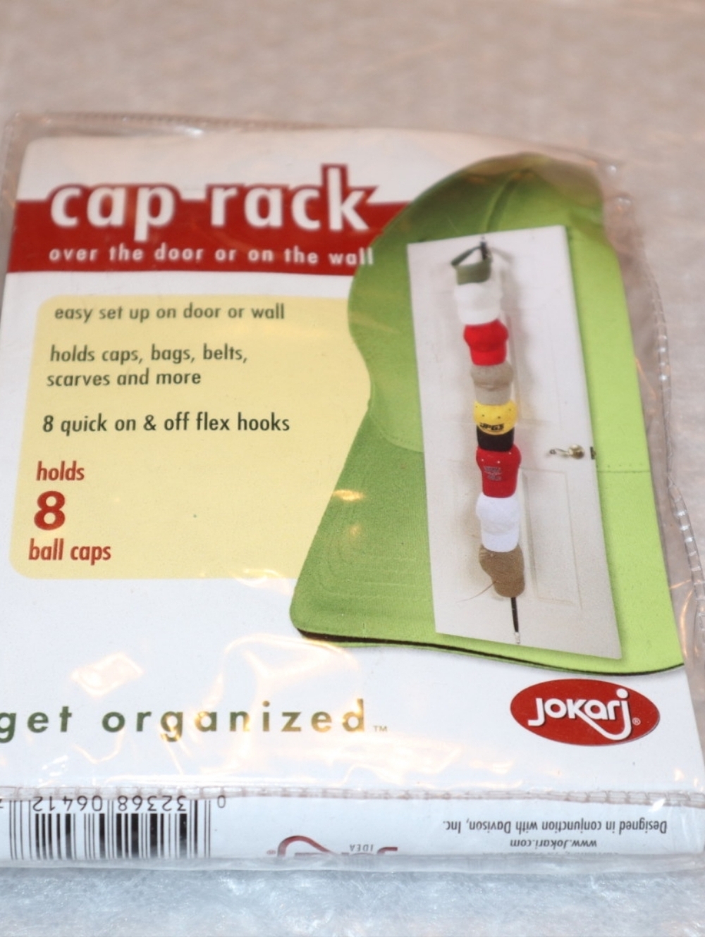 Jokari Cap Rack, a space-saving organizer designed to hold up to‎ 8 Caps - Picture 3 of 6